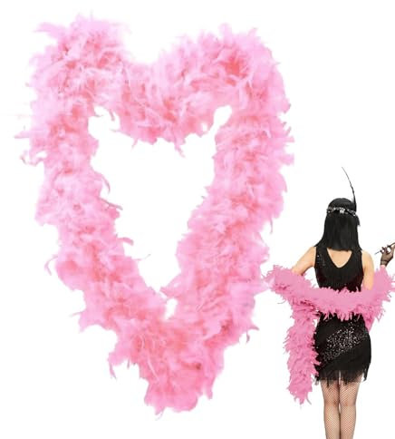 Federboa – rosa Federboa | Truthahn-Federboa | Türkei rosa Federgirlande | Partygeschenke | Federgirlande | weiches Kostümzubehör für Tanzen, Cosplay und Partygeschenke