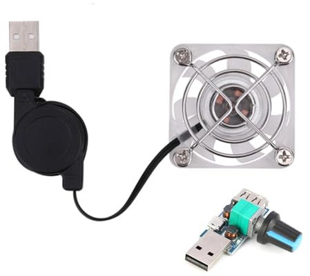 50mm USB Fans with Speed Control,USB Brushless Cooling DC 5V 50mm x 10mm Fan Cooler Speed 4200 RPM Fan for PC Computer Case Cooler Raspberry Pi Radiator Ventilation (B03)