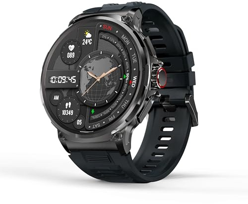SUPEROFFERTA SCORTE FINALI 2026 Smartwatch Da Uomo 1,85 HD Schermo Rotondo Bluetooth Chiamate SpO2 Attività Pedometro Sport Fitness Watch, 100 + Modalità sportive Android e iOS IP68 Regalo (Nero)