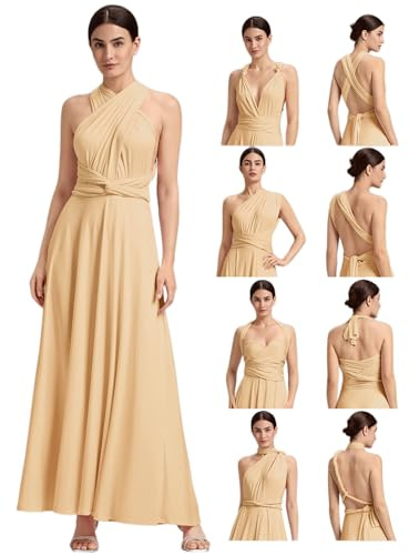 Ever-Pretty Vestido Infinito Dama de Honor Largo Convertible Talla Grande Multidir Boda Ección Fiesta Sonrojo L