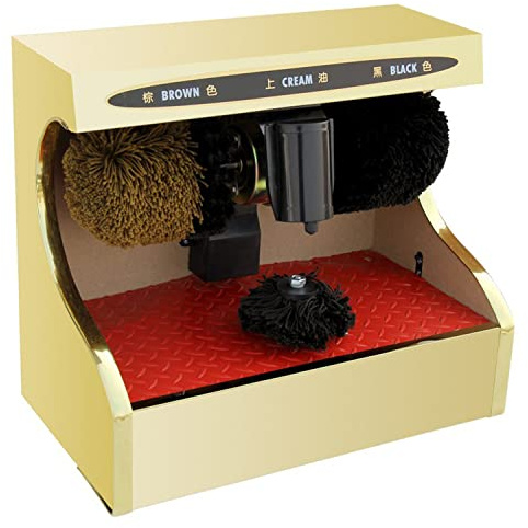 XNXYSMKJ Shoe Polisher Automatic Induction Machine Shoe Polisher Automatic Household Electric Shoe Polisher Shoe Polisher Commercial (gold)