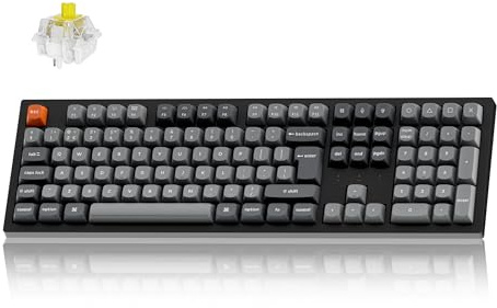 Keychron K10 Max Wireless Mechanical Keyboard - QMK Hot-swappable Banana Early Tactile Switch, 2.4GHz/Bluetooth/USB-C, Full-Size with RGB Backlit Compatible with Mac Windows Linux(UK Layout) - Black