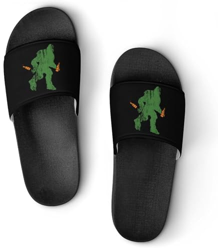 Sasquatch Bigfoot With Beer House Slippers for Women Men Shower Slides Bathroom Sandals 42 (260mm)