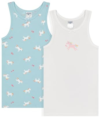 SALT AND PEPPER BY KIDS PARK flicka singlet set om 2 med enhörningsmotiv underkläder, multi, 140/146-pack, MULTI, 140-146