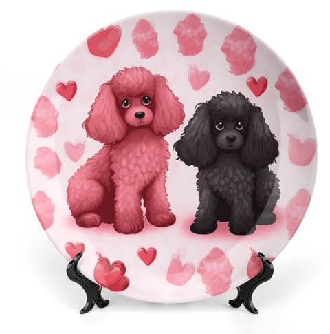 Grandes assiettes décoratives en porcelaine anglaise de 20,3 cm pour présentation - Assiette désert en céramique avec présentoir - Assiette en porcelaine personnalisée pour cuisine, salle à manger