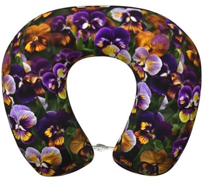 FKGKDF Pansy Perfection Printed Neck Pillow for Travel, U-Shaped Travel Pillow Perfect Gift for Travelers