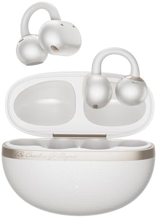 QCY Crossky C50 Open Ear Earbuds, Clip On Headphones Wireless Bluetooth 6.0 with 4 Mic, 35H Playtime, IPX5 Waterproof, Ultra Lightweight Ear Clip Earbuds Comfortable for Running/Fintness