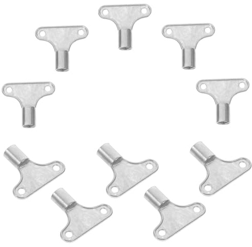 FIXOSHEE 10pcs Zinc Alloy Radiator Bleed Valve Keys Exhaust Valves Wrench for Air Vent Bleeding Multi Functional Plumbing Tools and Compatible with Multiple Radiator Models