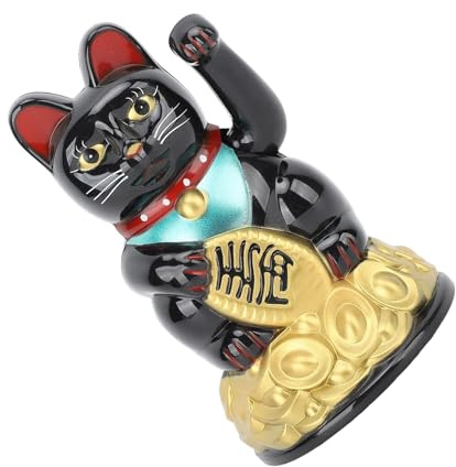 Piceioep Chats fortunes électriques automatiques agitant la fortune - Décoration traditionnelle chinoise japonaise - Décoration d'intérieur de voiture - Sculpture de chats porte-bonheur automatiques