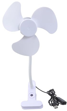 Psdndeww - Ventilateur flexible avec clip USB de 5,5 pouces, angle réglable avec interrupteurs de contrôle de vitesse, pour bureau, voiture, camping, ventilateur portable avec pince