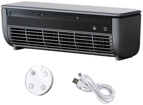 diwedaso Mini Para aires acondicionados de carga inalámbrica, enfriamiento de 30 segundos sin necesidad taladrar, ventilador aire acondicionado pared para cocina sin necesidad taladrar, Gris