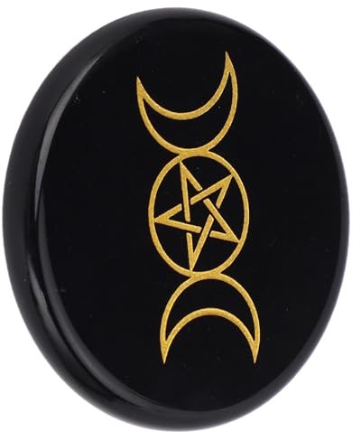 Tomantery Piedra de Palma de Obsidiana Negra para Pulir ☆ Piedra de Cristal Relajante y Elegante para el Hogar y la Oficina ☆ Herramienta de Tranquilidad Portátil para Meditación ☆ Ideal para