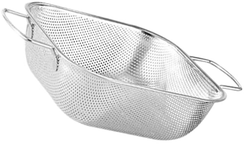 SHINYPASING Scolapasta in Acciaio Inossidabile 28,5 Cm con Doppio Manico, Cestello Colino a Maglia Fine per Lavaggio Riso, Frutta e Verdura, Scolapasta Domestico Resistente e Pratico