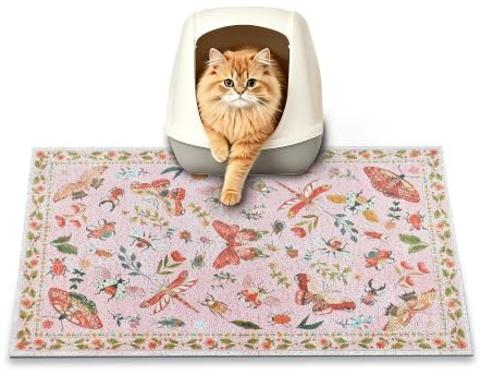 YOSEPATI Tapis pour Litière pour Chat, 60 x 40 cm, Retient 100% des Déchets | Antidérapant Tapis litiere Chat, Décoratif et Facile à Nettoyer, Imperméable et Résistant à L'urine. Tapis Pour de Chat Bohe