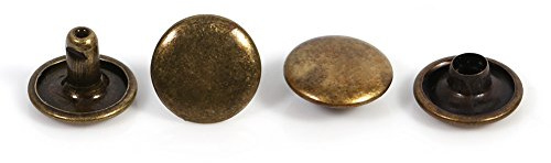 LUCKDANO Silbernieten 100 Sets Doppelnieten aus Metall und Leder Zum Basteln – & Stilvolle Dekoration für Taschen, Schuhe, Hüte – Einfach zu Verwenden, 8 X 10 Mm (Bronze)