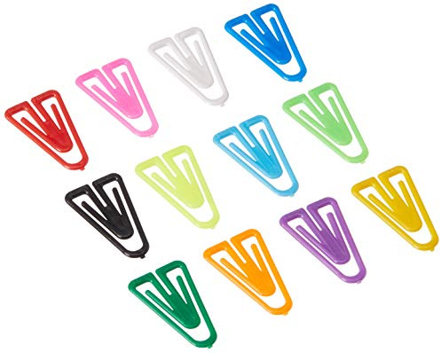 Plastiklips Paper Clips Medium Size 500 Pack ASSORTED Colors (LP-0300)