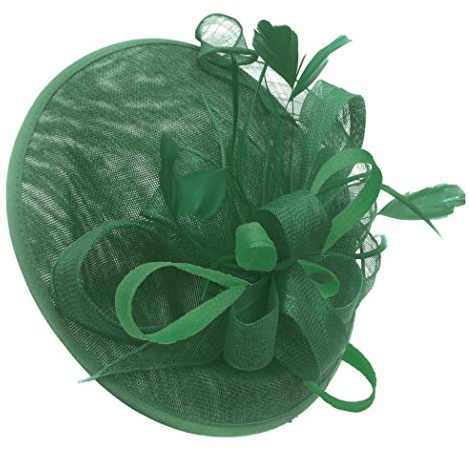 Caprilite grön mix färg Sinamay stor skiva tefat fascinator hatt för kvinnor bröllop pannband