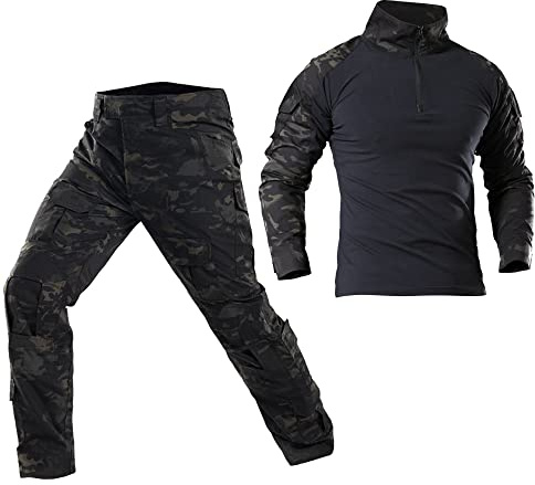 Taktische Airsoft Tarnanzug Herren Paintball Combat Shirt Hose Sets Langärmlige Militär Anzug Outdoor Camouflage Jagdbekleidung BDU Uniform