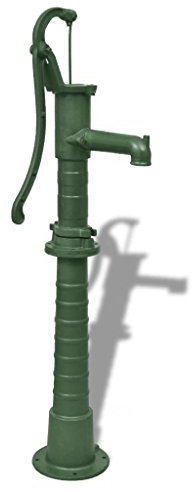 yorten Svängbar pump handsvängbar pump trädgårdspump handpump gjutjärn manuell vattenpump och stativ 131 cm grön