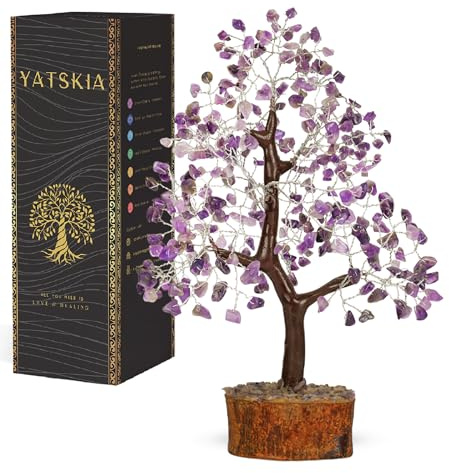 YATSKIA Amethystbaum - Amethystbaum des Lebens, Chakra-Baum, Chakra-Baum des Lebens, Heilkristalle, Geldbaum, spirituelle Dekoration für Zuhause, Reiki-Geschenke, Edelsteine und Kristalle