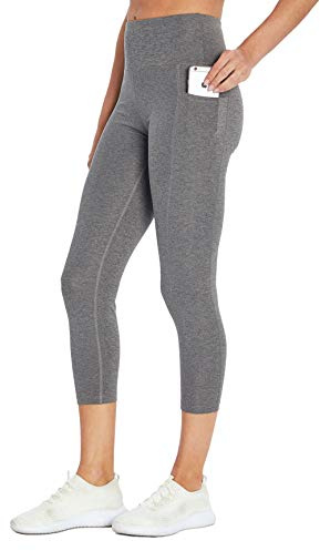 Bally Total Fitness Damen High Rise Pocket Mid-Calf Legging, Damen, Caprihose, High Rise Pocket Mid-Calf Legging, kohleschwarz meliert, Medium