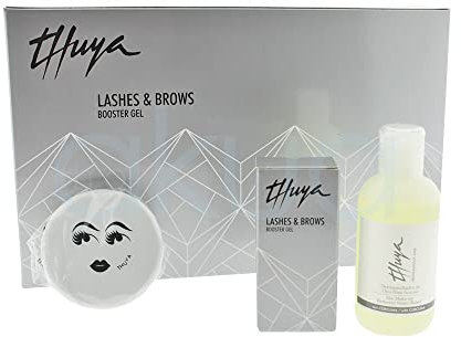 THUYA Kit Cejas Y PESTAÑAS (Booster Gel + DESMAQUILLADOR + Espejo), Negro, Estandar