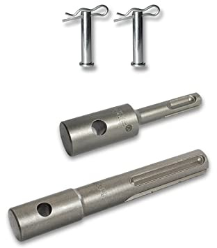 WERHE Adapter-Set für Erdbohrer, SDS Plus/SDS Max Bohrhammer, 2 Bolzen