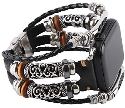 KONAFEI Kompatibel für Apple Watch Armband 46mm 45mm 44mm 42mm 41mm 40mm 38mm 49mm Klassische Leder Ersatzband Armbänder mit Edelstahl-Verschluss für iWatch Series 10/9/8/7/SE/6/5/4/3/2/1/Ultra