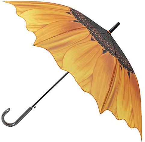Sunflower Ladies Umbrella | Large Automatic Opening | 2 People Fancy Lightweight Waterproof Umbrellas For Women and Men | Ladies Flower Folding Brollies | Sunflower Gifts
