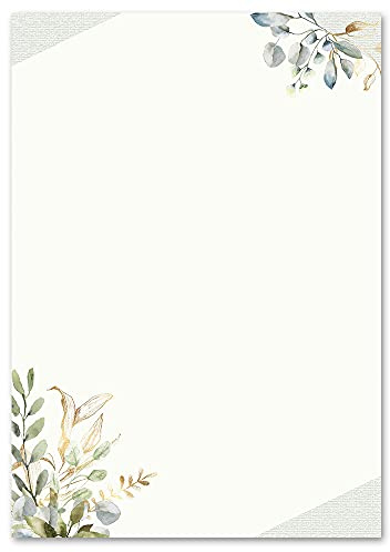 Motivpapier GRÜNE ZWEIGE - DIN A5 Format 250 Blatt - Blumen & Blüten