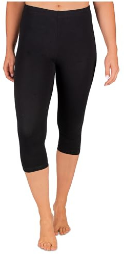 SES Legging capri 3/4 pour femme de 32-34 à 56-58 - Opaque et élastique avec taille douce et ajustement parfait - Coton avec élasthanne