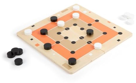 small foot Mühle und Solitär Gold Edition aus Holz, zwei Brettspiele im modernen Look, ab 6 Jahren, 12220