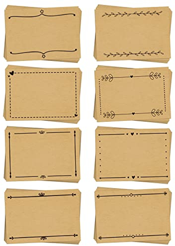 PAPERKIDDO 80 Stück Aufkleber, Etiketten zum Beschriften Selbstklebend Geschenksticker Kraftpapier Weihnachten Sticker für Flasche Handwerk Büro Geschenkverpackung