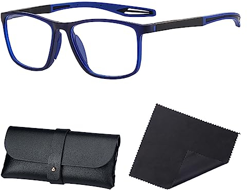 Koufeil Lunettes Presbytes Sport Ultra Légères Anti Lumière Bleue pour Hommes, Lunettes De Lecture D'ordinateur Bloquant La Lumière Bleue pour Femmes Hommes, Lunettes Anti Fatigue Oculaire (+2,Blue)