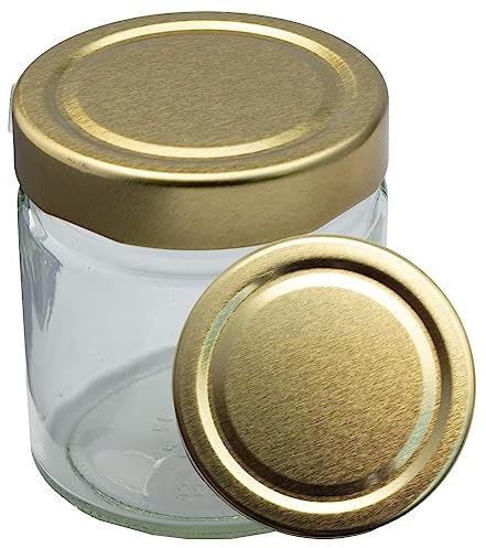 Deep-Twist-Off Honigglas mit Metalldeckel 250g | Gold | 1 Paket (96 Stk)