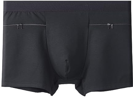 Alienjoy Herren Pocket Boxershorts Slips Unterwäsche mit versteckten Taschen für Reisen Raves Festivals sichere Lagerung taschendiebesicher