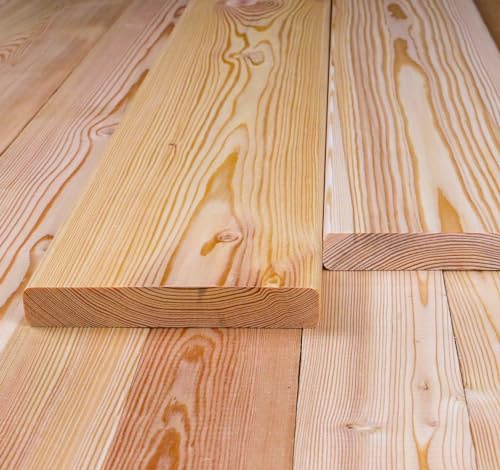 Glattkantbretter 21 x 140 mm Sibirische Lärche Profilholz 21 x 140 x 2000mm (Länge 2.0m) 6-er Pack