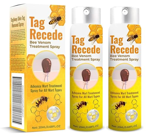 2 Stück Tag Recede Bienengift Spray, natürlicher Extrakt, einfach anzuwenden, für alle Hauttypen geeignet