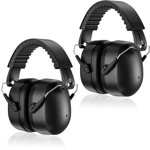 ProCase 2 Pezzi Cuffie Antirumore per Lavoro Studio SNR 32dB, Cuffie Insonorizzanti, Cuffie Poligono Tiro Archetto Regolabile, Protezione dell'udito per Adulti Bambini -Nero