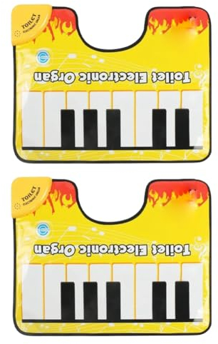 Clyictz Künstlerischer Klavier-Sound-Badezimmerteppich, attraktive Bodenmatte mit Klavier-Sound, WC-Elektronik--Set