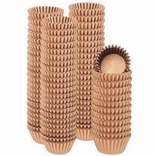 Gcardist Mini 500-Count Natural Cupcake Liners Muffin Liners Food Grade Brown Baking Cups Paper No Smells (Small Size)
