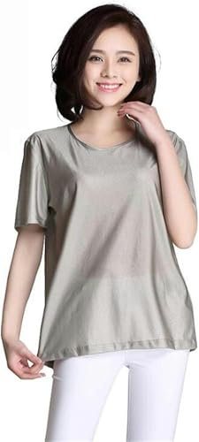 AFLEPCBRQ Silberfaser T -Shirt T -Shirt Elektromagnetische Anti -Artradiation