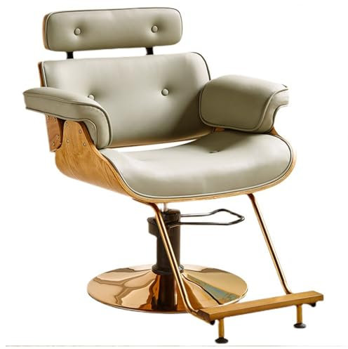 Friseurstuhl 150Kg Friseursessel 360° Drehbar Frisörstuhl Barberstuhl Höhenverstellbarer Barbersessel Hydraulischer Bedienungsstuhl Friseurbedarf Friseureinrichtung,Grau