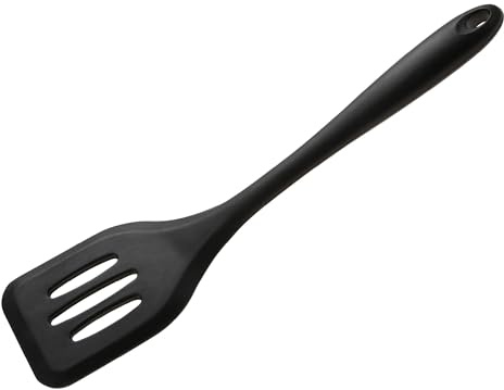 Wiltshire Silicone Slotted Turner, Flipping & Turning Tool, Fish Slice, Cooking & Serving Spatula, Heat-Resistant Utensil, Non-Stick, Non-Scratch, Midnight Black, 29.5x6.9x1.7cm