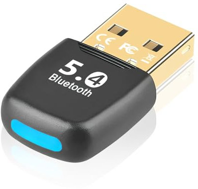 Adattatore Bluetooth PC - 5.4 Bluetooth USB, Bluetooth Dongle USB, Low Latency, Plug & Play, Compatibile con Windows 11/10/8.1/7, per Desktop, Laptop, Auricolari, Tastiera, Mouse