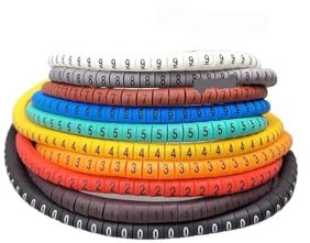 SFQEVHRZ Etiketten zur Drahtkennzeichnung， 500 Stück EC-0, EC-1, EC-2, EC-3, Größe 6 mm², farbige Kabelmarkierung 0 bis 9 for Kabel(Ec 2)
