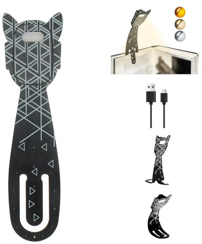 MILA&LOUIS LED Leselampe Buch Klemme im Bett Kleine USB Aufladbar Buchlampe Kabellos Anklemmen Leselicht Dimmbar Kinder Leseleuchte & Lesezeichen Niedlich klemmbar Lese Licht für Reisen (Streifen)