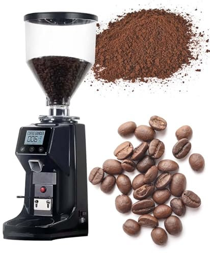 Macinacaffè Conico Per Uso Domestico, Macinacaffè Elettrico Per Chicchi Di Caffè Espresso, Macinacaffè Regolabile Con 19 Impostazioni Precise, Macchina Per Macinazione Commerciale E,Black-500G