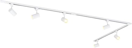 Qazqa Modern Schienensystem Lampen Komplettset, Schienenbeleuchtung, Deckenstrahler, Deckenspot - Iconic Jeana - Weiß, 6-flammig, 286cm, Ideal als Flur, Küche lampe, Schlafzimmerlampe, Wohnzimmerlampe