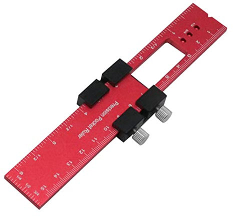 CCKUYT Lineal für die Holzbearbeitung, Präzisions-Taschenlineal, Rechenschieber aus Metall, Zoll- und metrisches T-Typ-Anreißlineal, Quadratlineal, T-Spur-Lineal